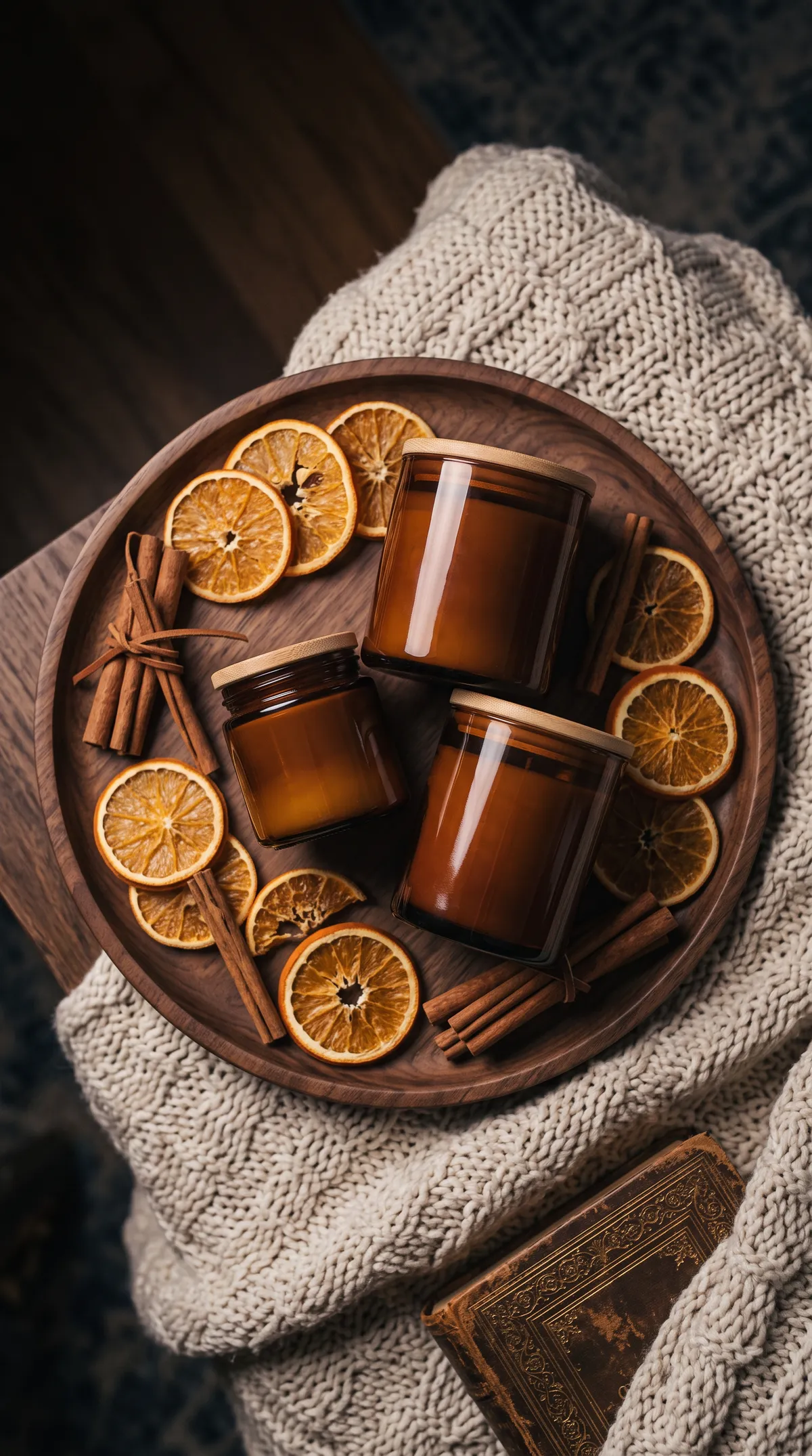 Three sizes, orange and cinnamon