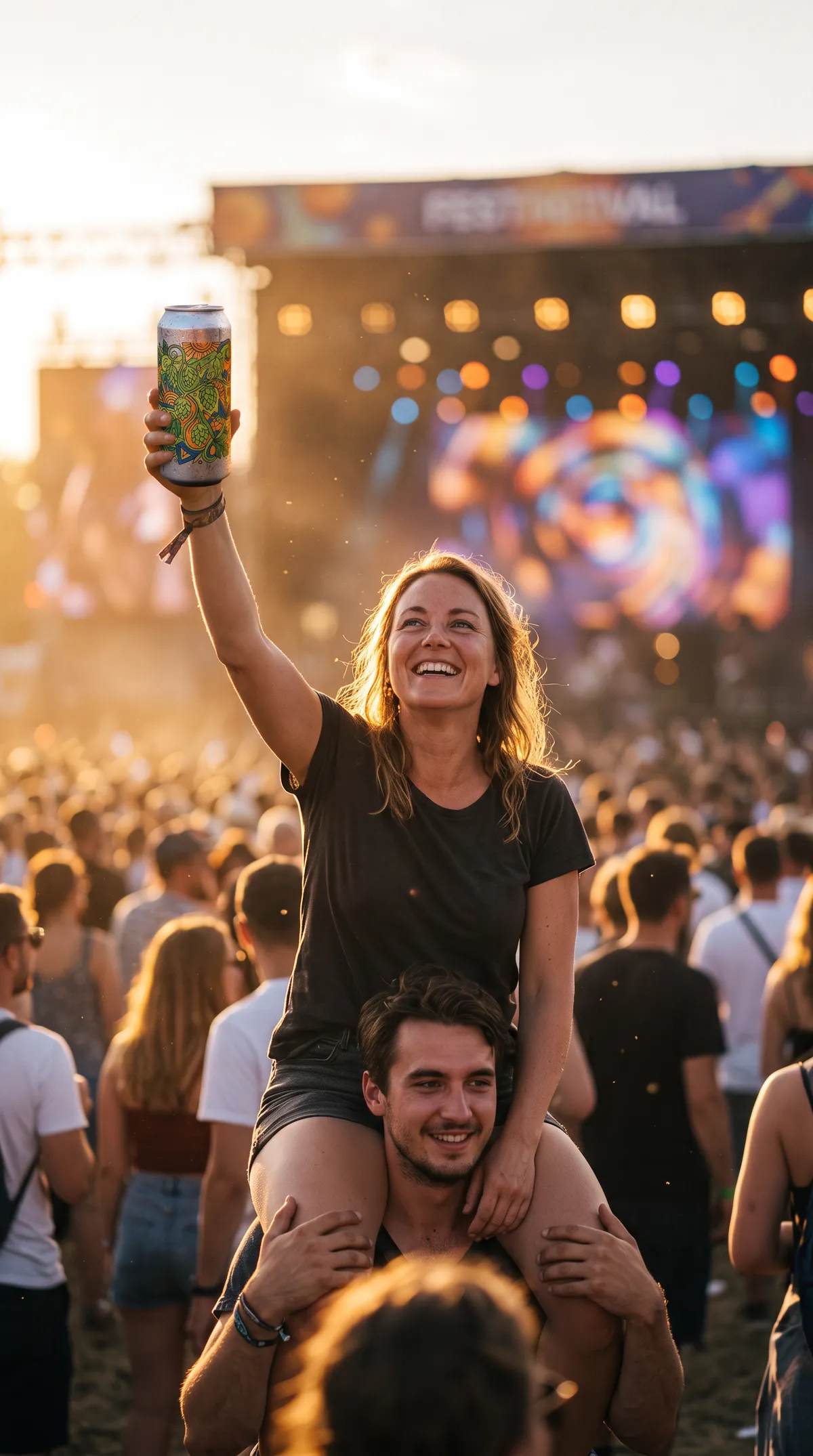 On someone's shoulders