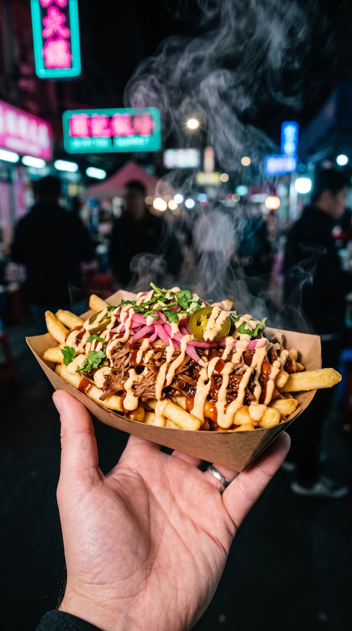 Loaded fries with pulled pork