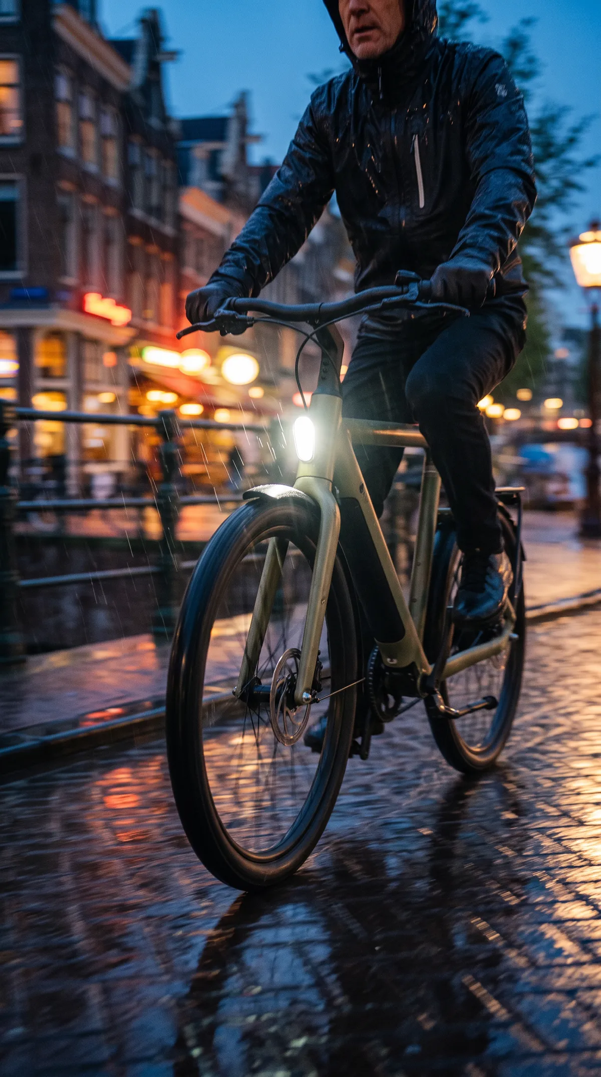 Headlight through the rain