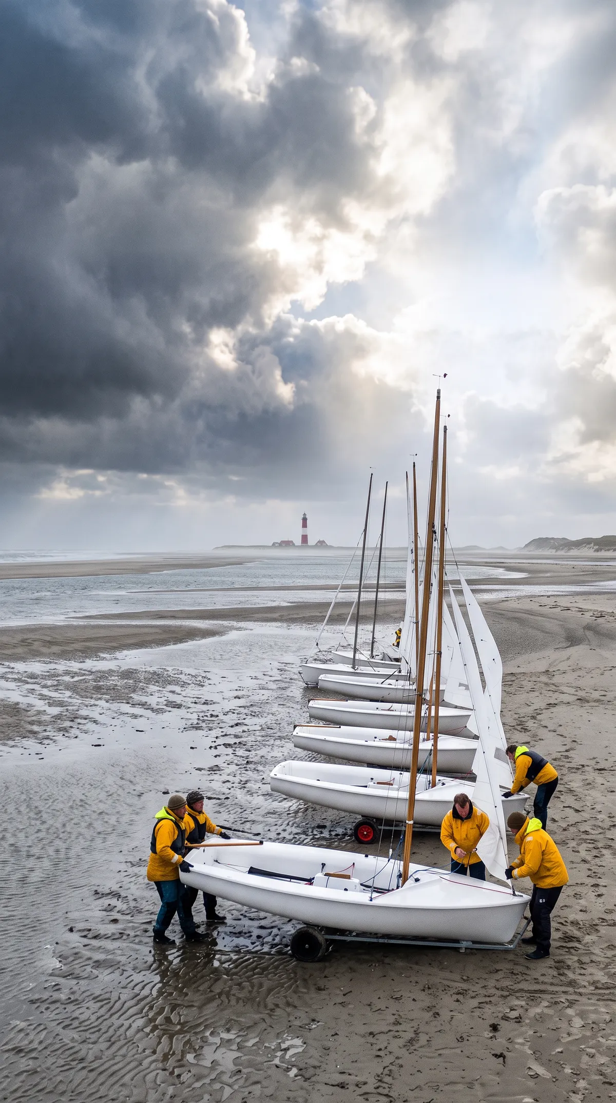 Dinghies on the sandbar