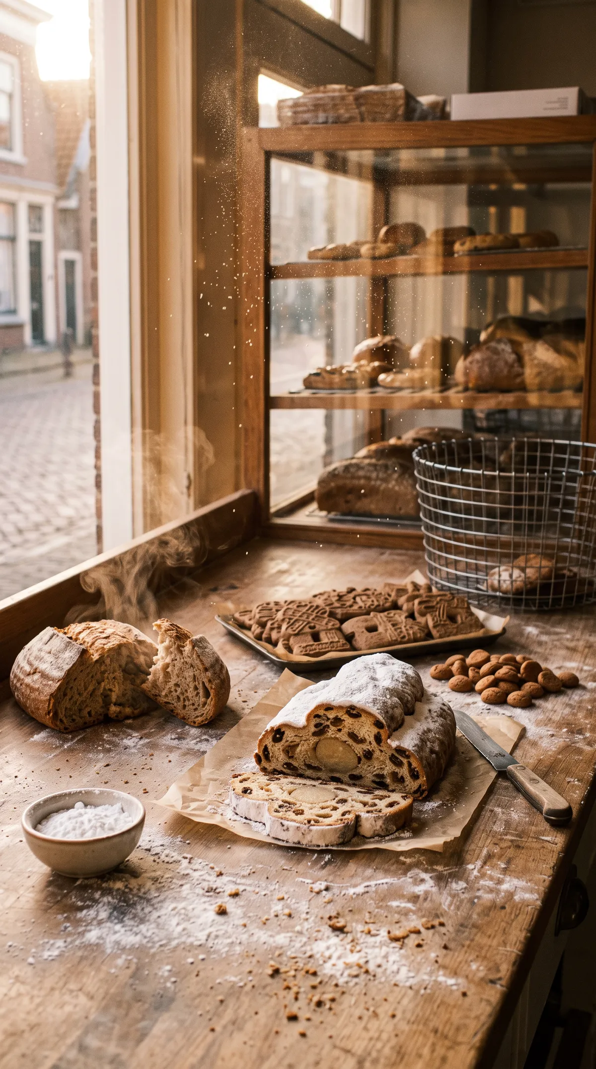Christmas stollen and speculaas at sunrise