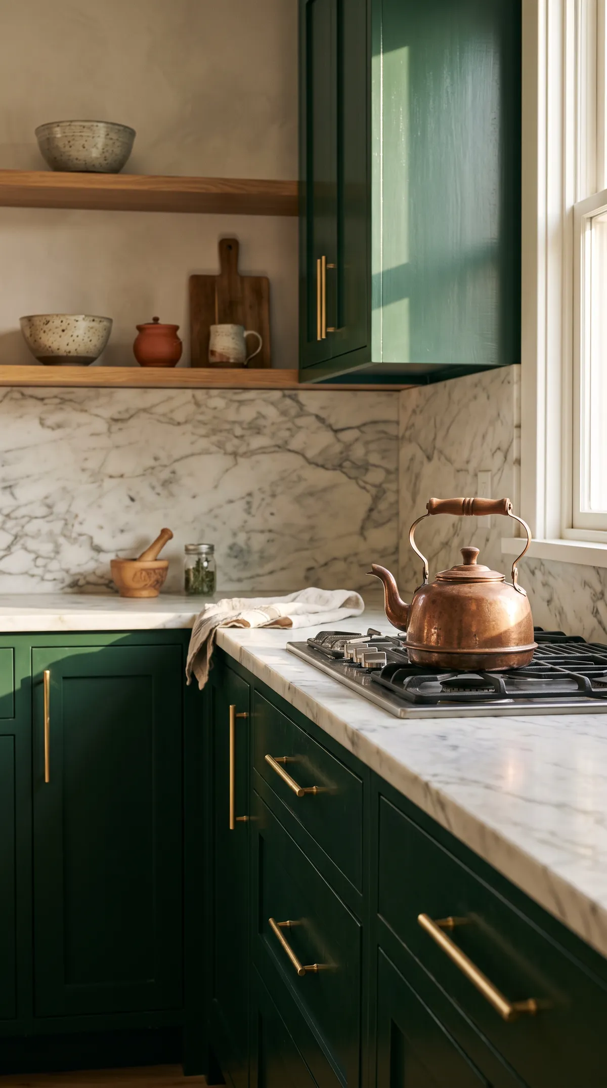 Green lacquer and marble