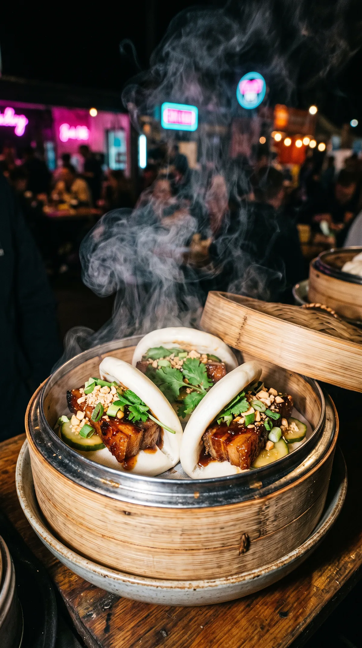 Pork belly bao from the steamer