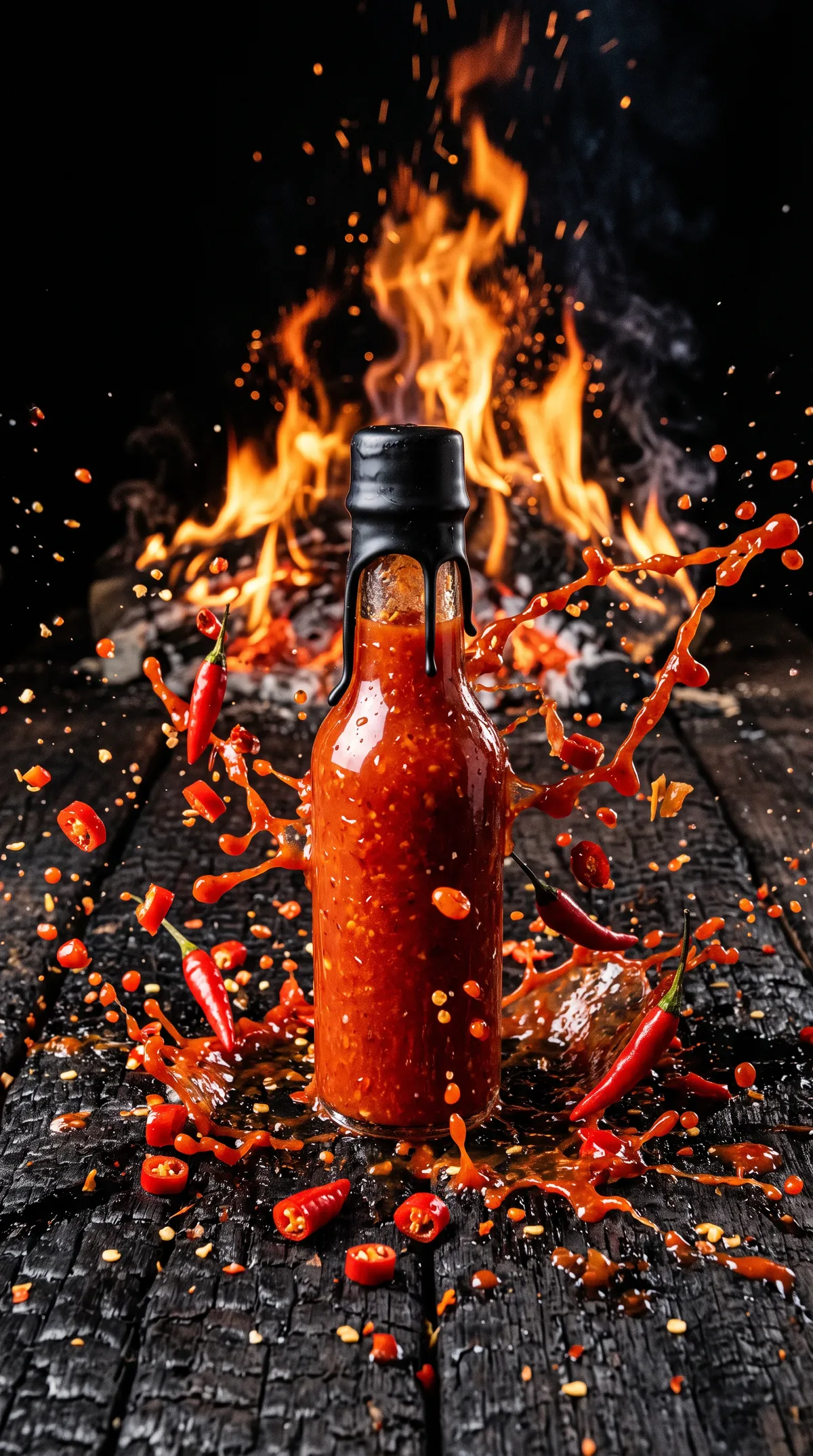 Splash and flame