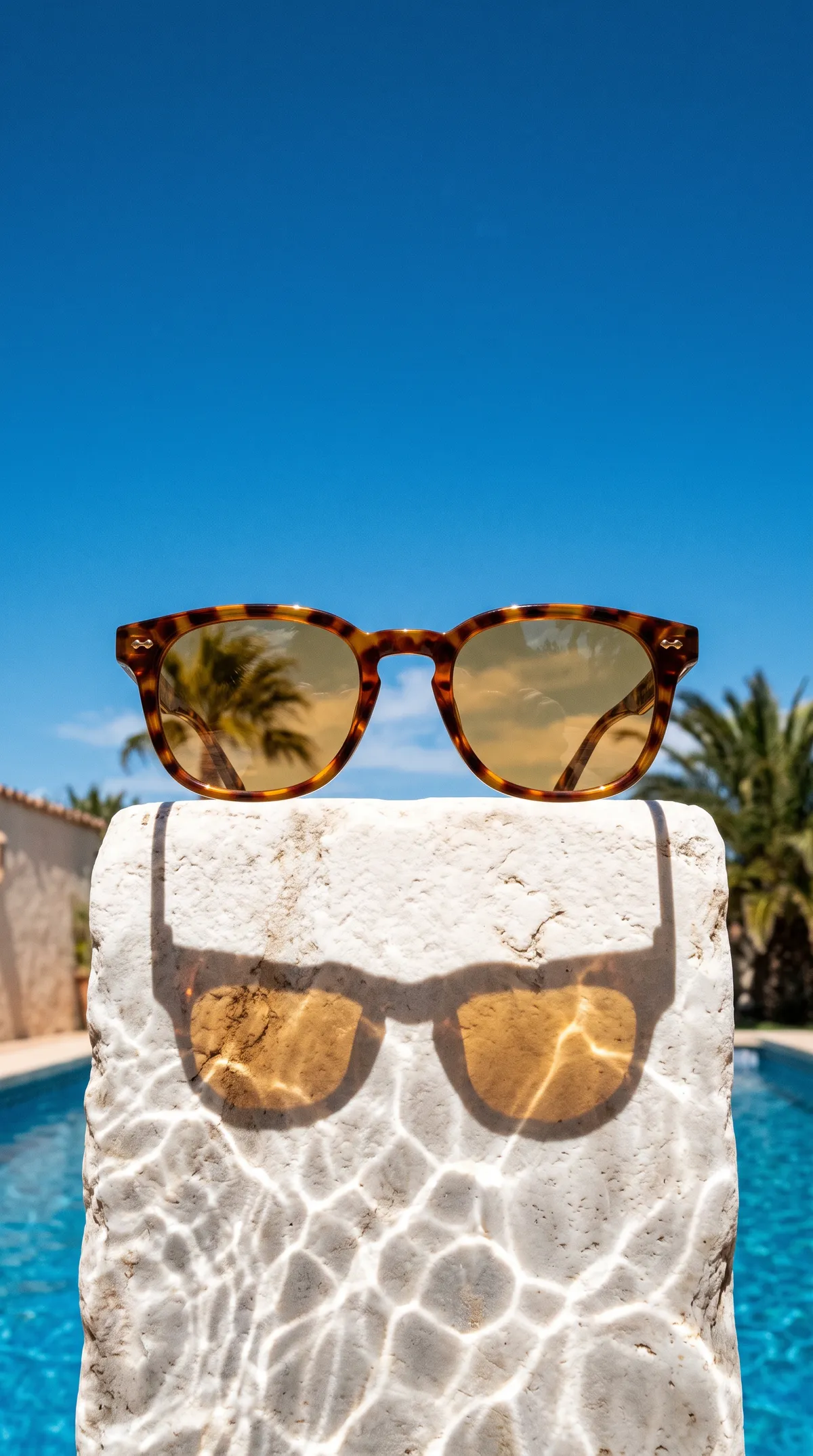 The frame on sun-bleached stone